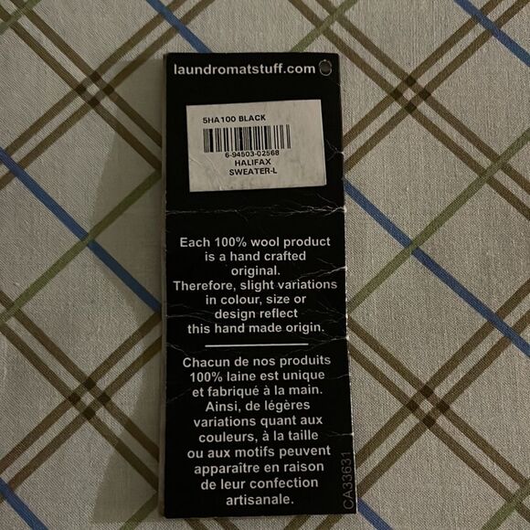 Men’s Fair Trade Large Black Wool Jacket - Picture 5 of 5